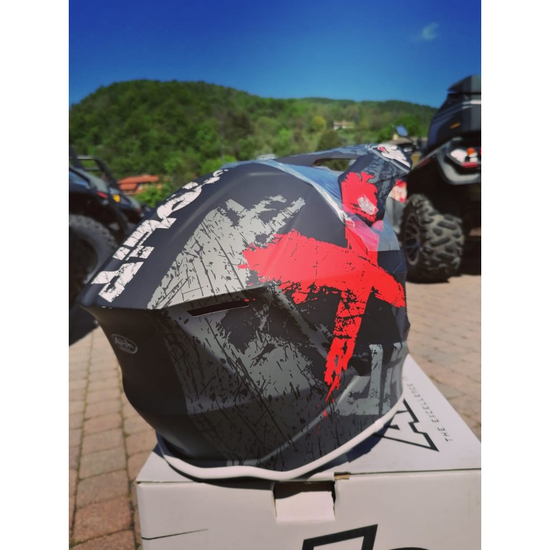 CASCO CROSS ENDURO MOTARD OFF ROAD AIROH WRAAP SMILE RED MATT WRSM55 MIS.S