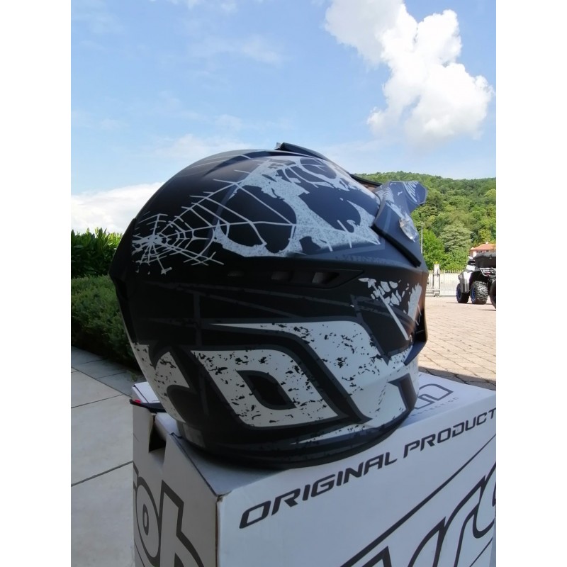 Casco cross Airoh Switch Backbone Nero Bianco Opaco